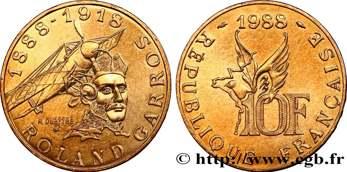 10 francs Roland Garros 1988  F.372/2 MS63 