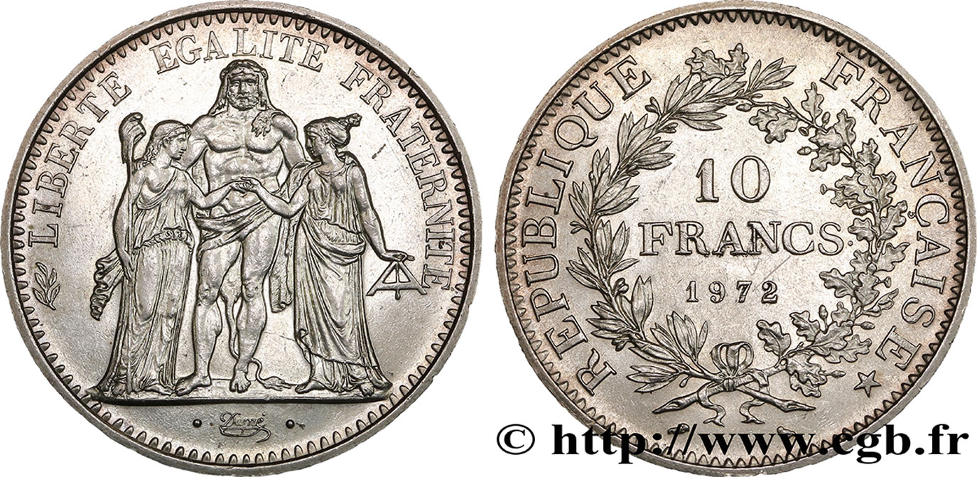 10 francs Hercule 1972  F.364/11 AU58 