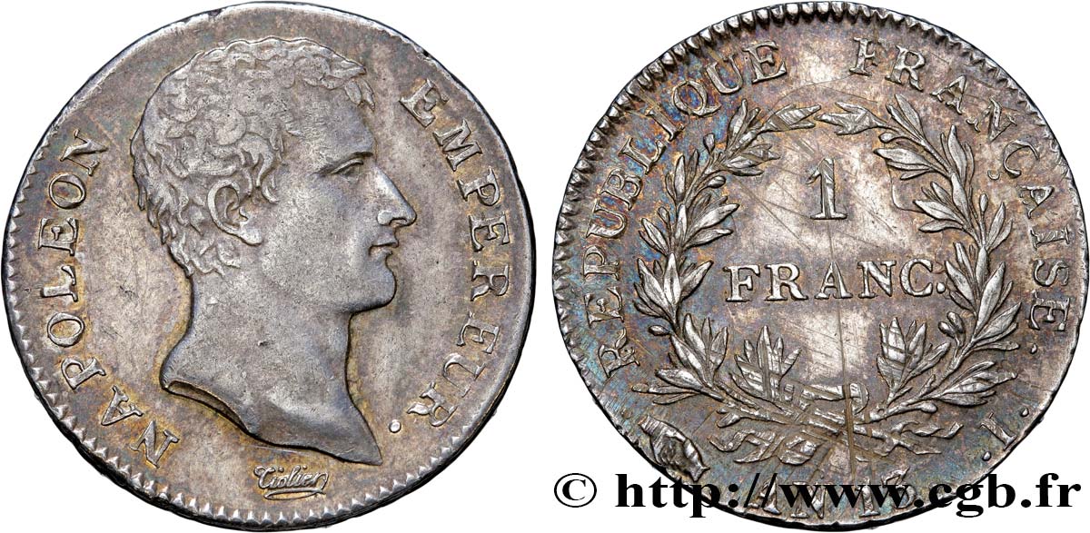 1 franc Napoléon Empereur, Calendrier révolutionnaire 1805 Limoges F.201/20 SS52 