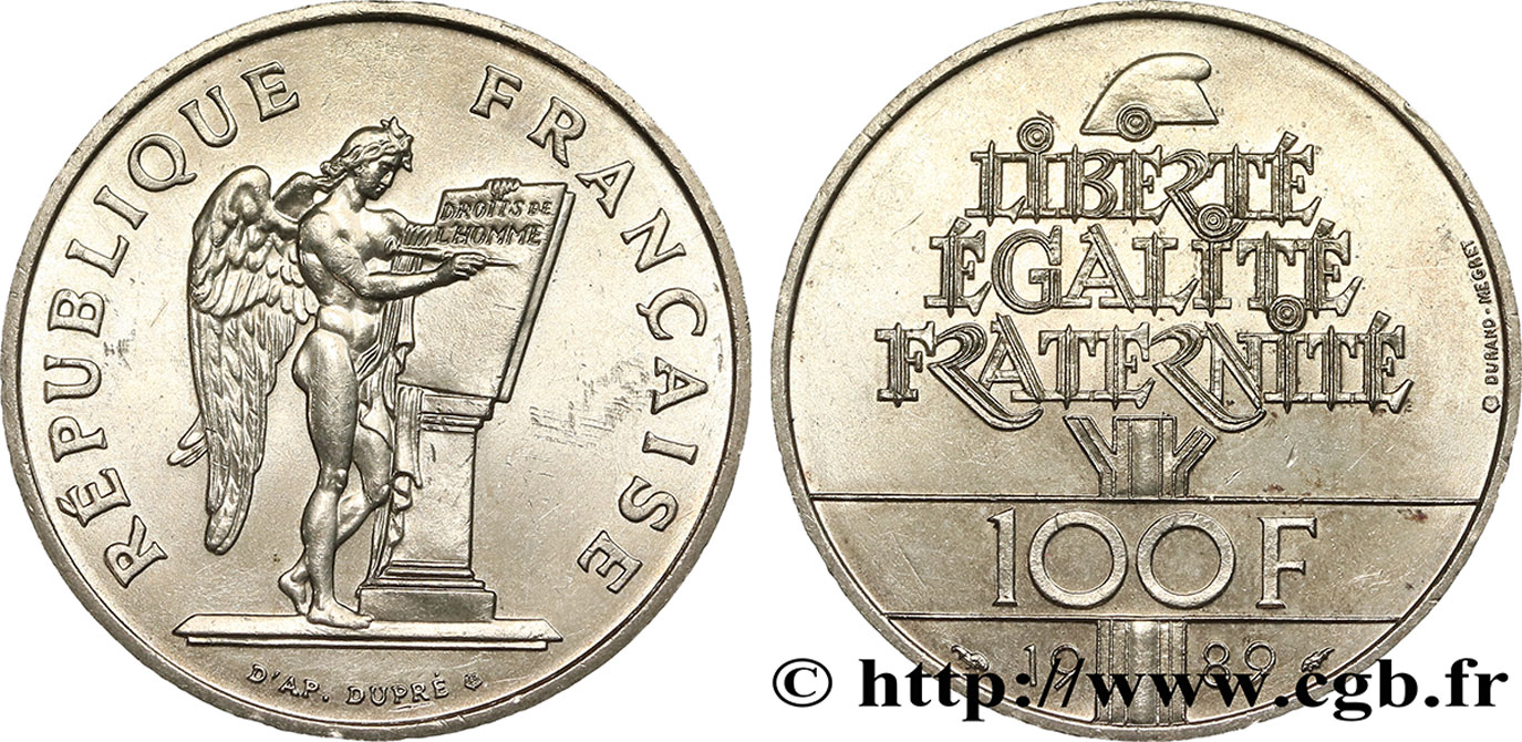 100 francs Droits de l’Homme 1989 F.457/2 AU55