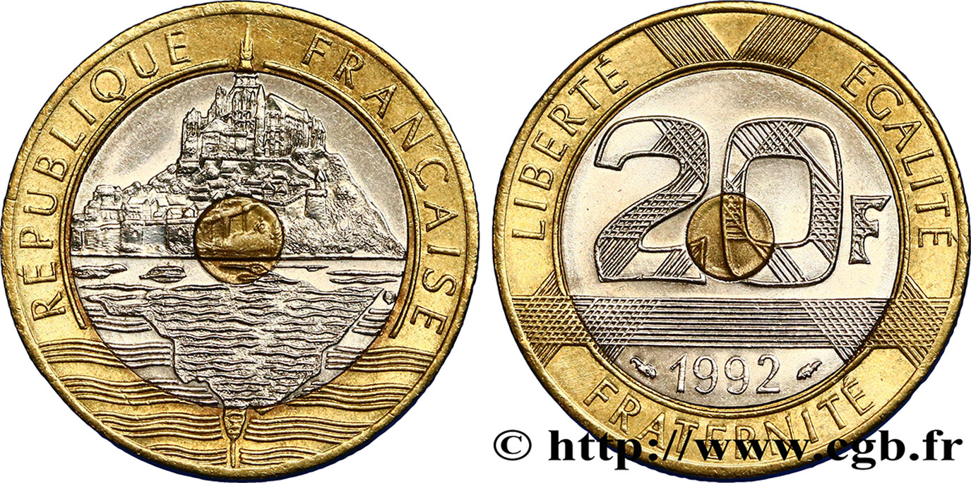 20 francs Mont Saint-Michel 1992 Pessac F.403/4 MS62 