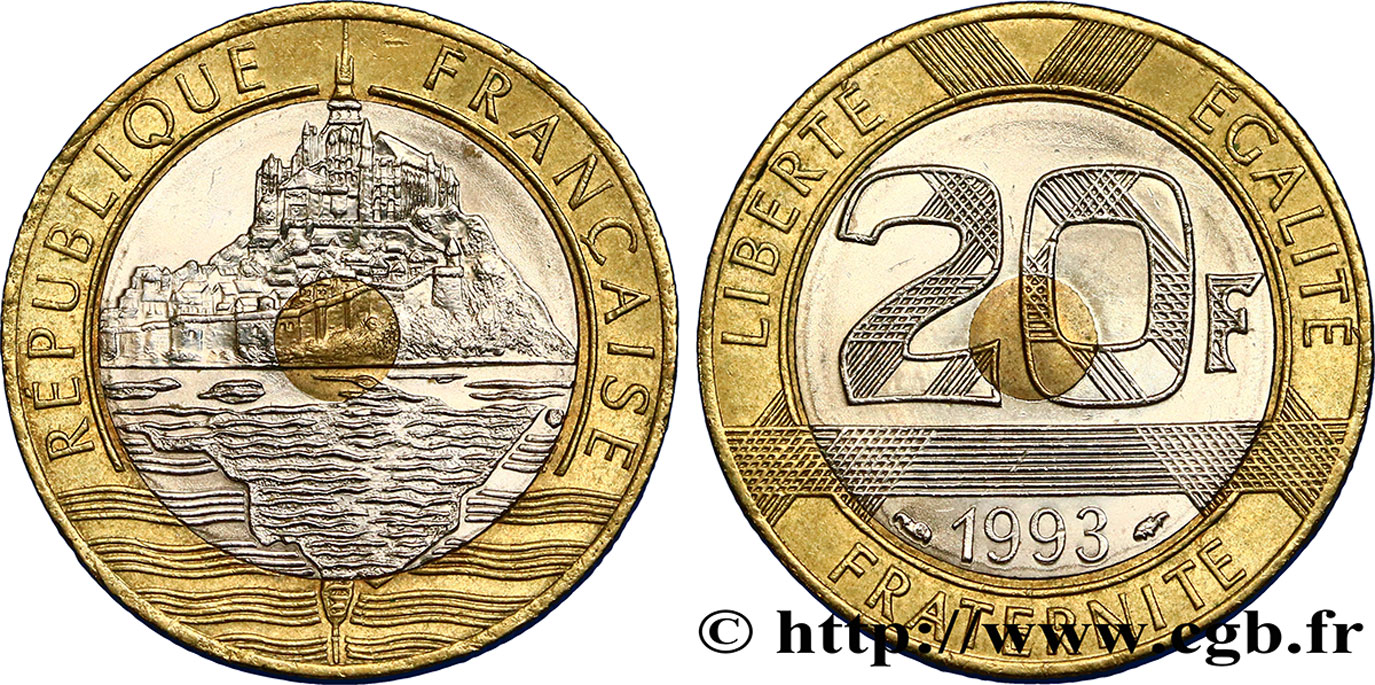 20 francs Mont Saint-Michel 1993 Pessac F.403/7 AU50