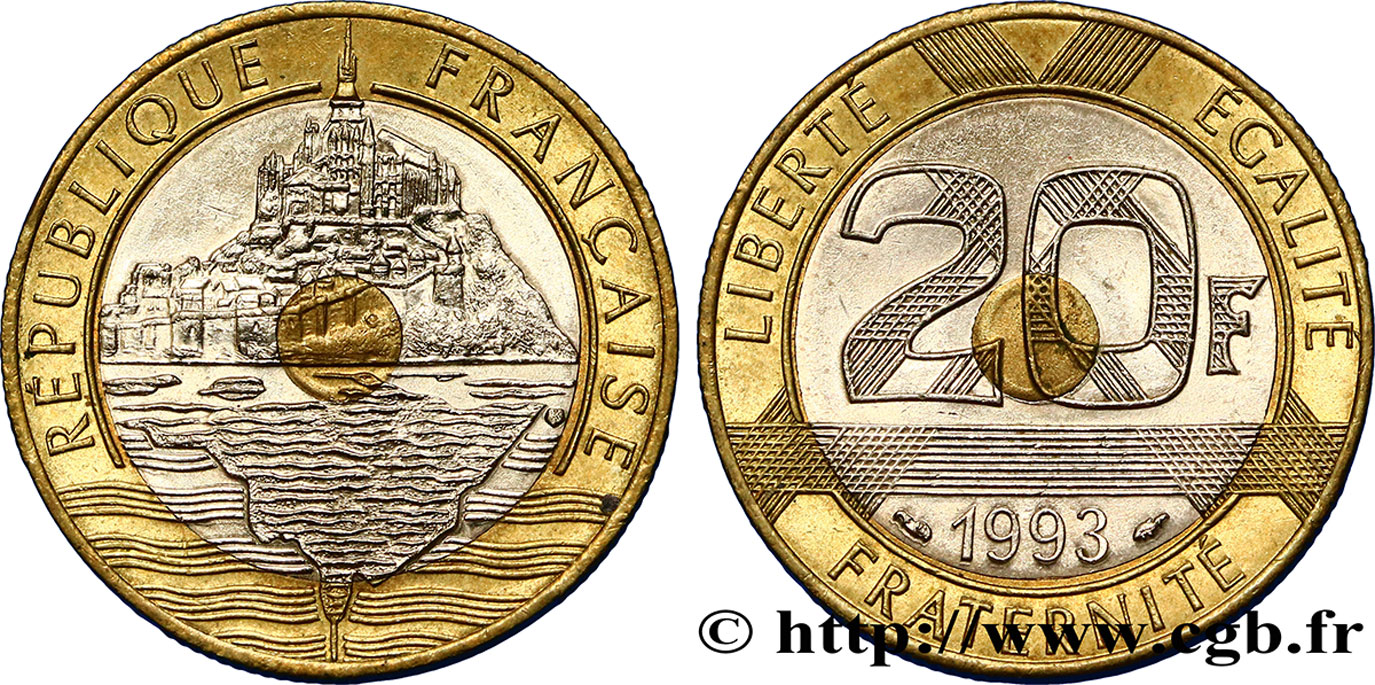 20 francs Mont Saint-Michel 1993 Pessac F.403/7 TTB50