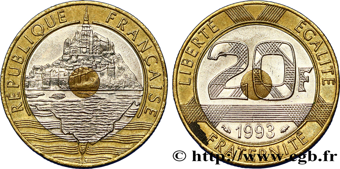 20 francs Mont Saint-Michel 1993 Pessac F.403/7 SS50 
