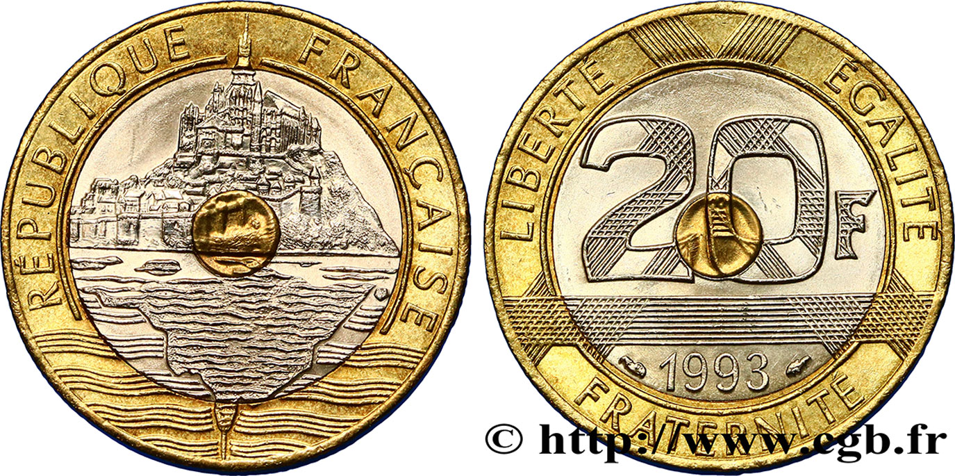 20 francs Mont Saint-Michel 1993 Pessac F.403/7 MBC50 