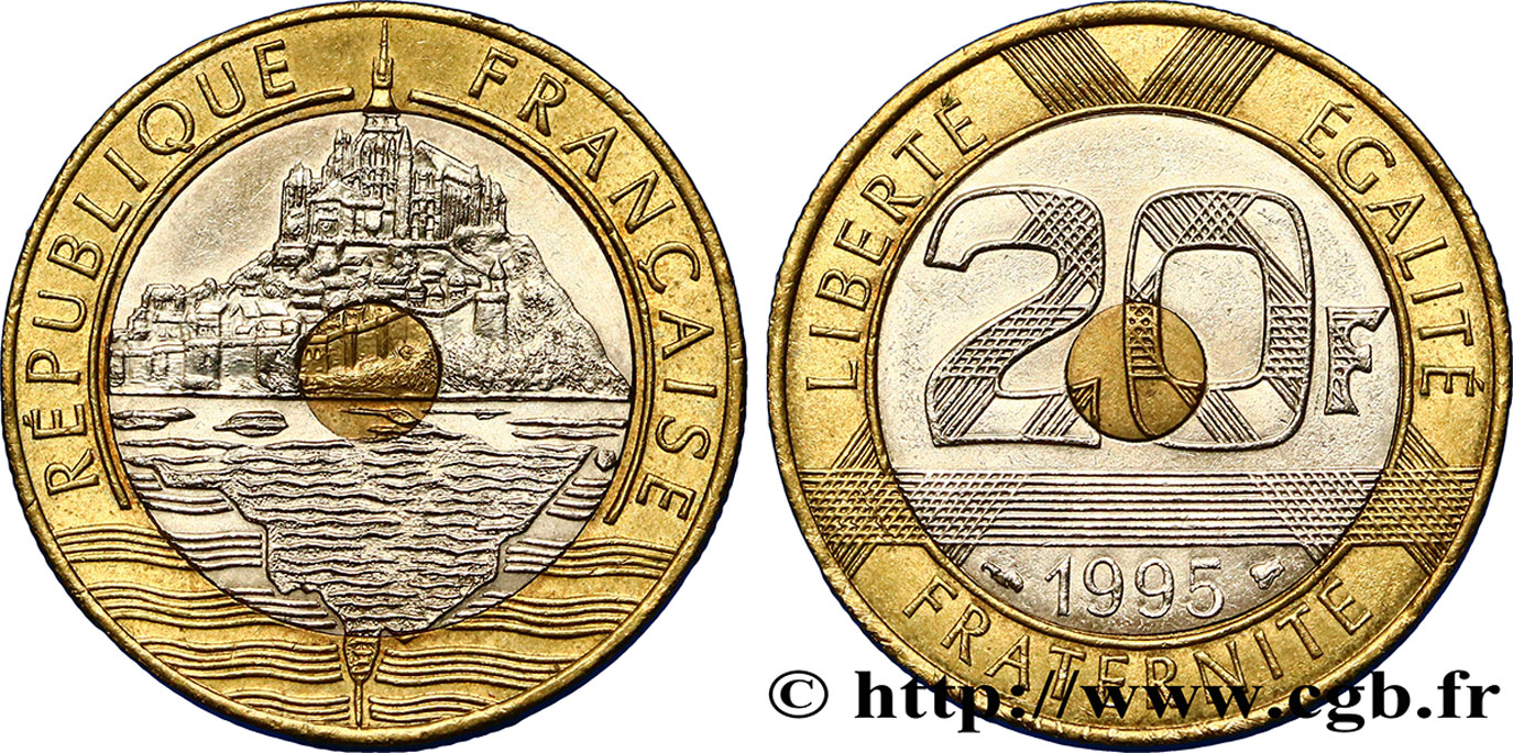 20 francs Mont Saint-Michel 1995 Pessac F.403/11 AU55 