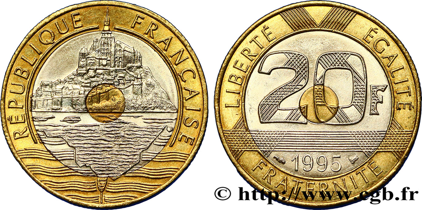 20 francs Mont Saint-Michel 1995 Pessac F.403/11 AU55 