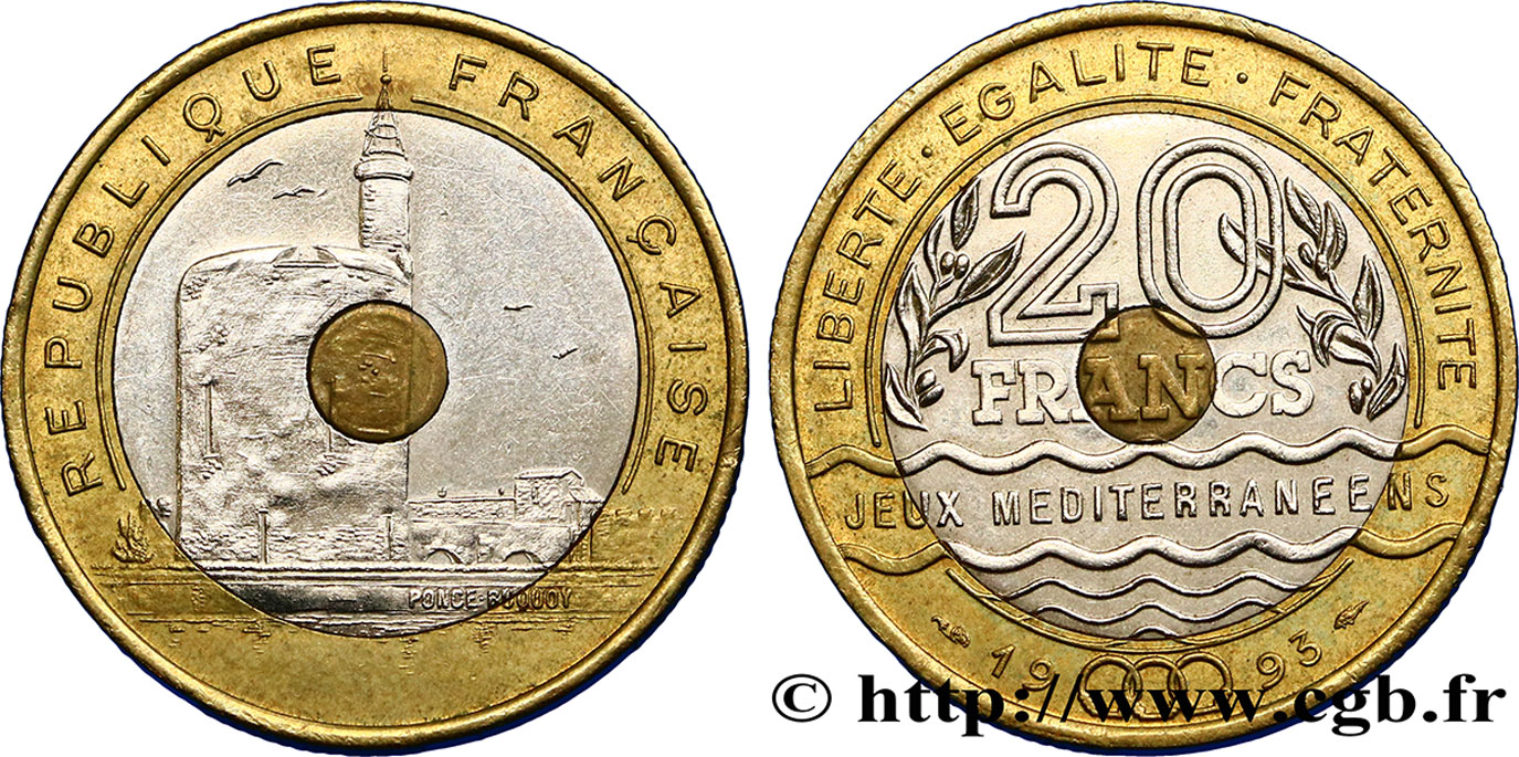 20 francs Jeux Méditerranéens 1993 Pessac F.404/2 TTB52