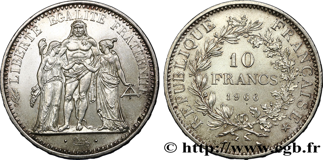 10 francs Hercule 1966  F.364/4 SUP55 