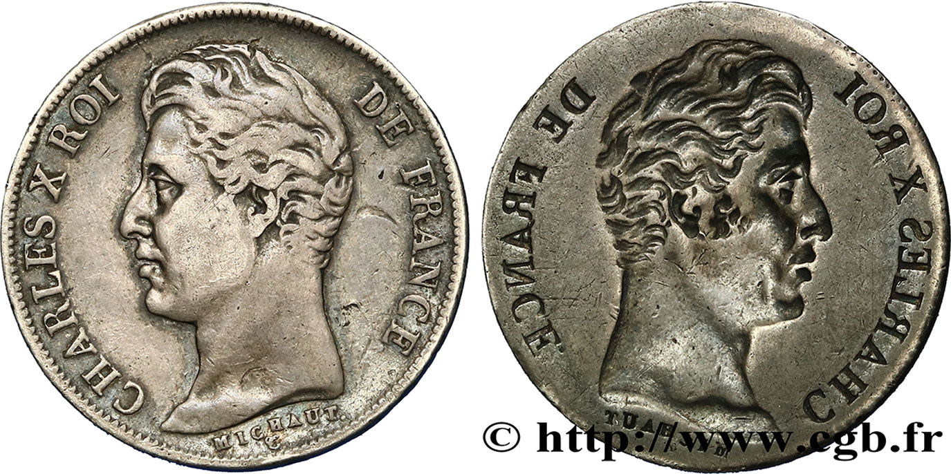 1 franc Charles X, frappe incuse n.d.  F.207/ var. BB 