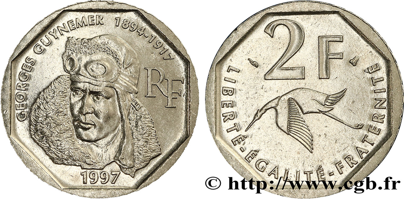 2 francs Georges Guynemer 1997  F.275/2 SPL55 