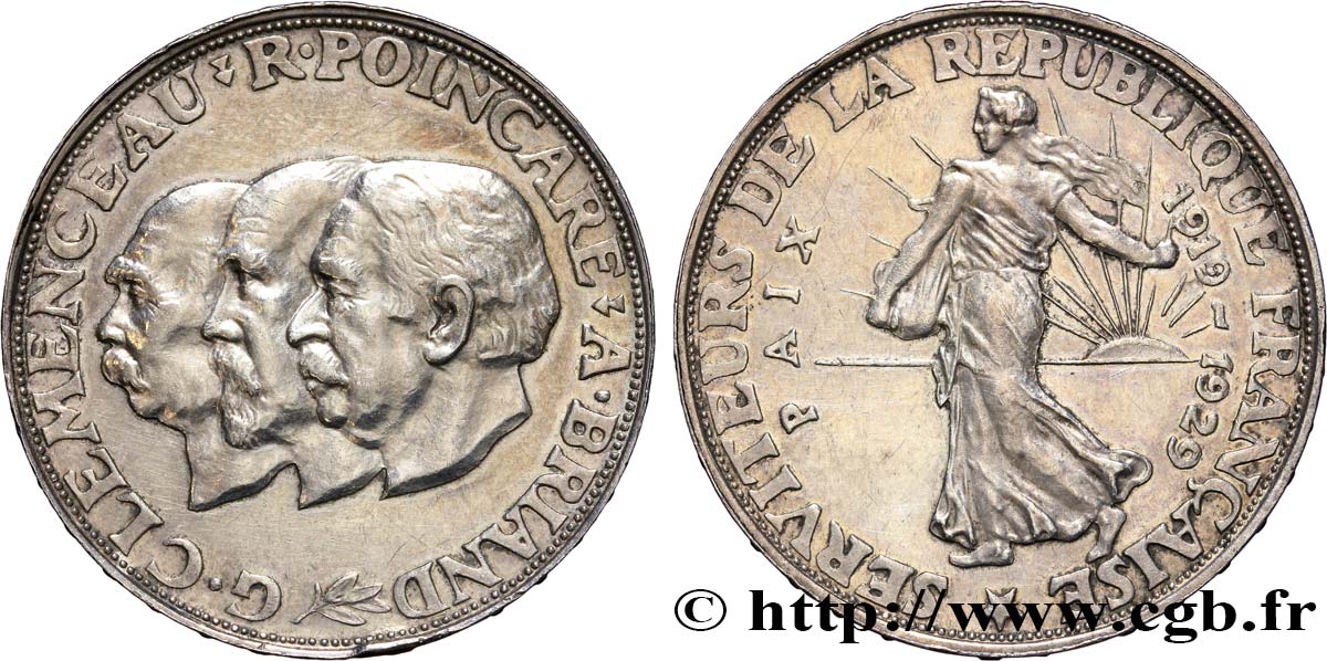Module de 20 Francs AR 35, 10e anniversaire de la Paix 1929 Paris G.851 TTB45