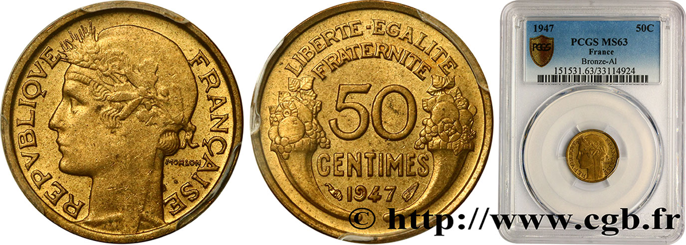 50 centimes Morlon  1947  F.192/19 SC63 PCGS