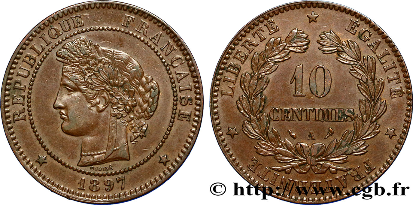 10 centimes Cérès 1897 Paris F.135/44 AU52 