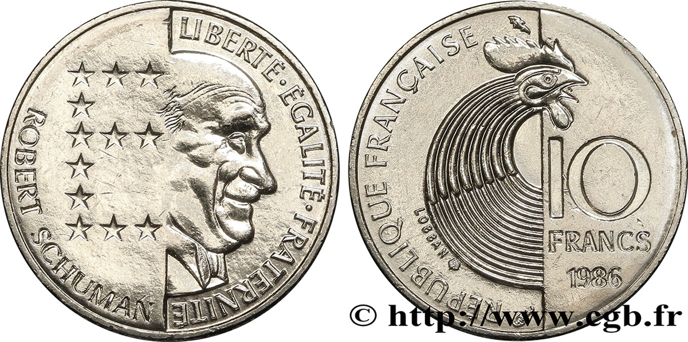 10 francs Robert Schuman 1986 Pessac F.374/2 AU58