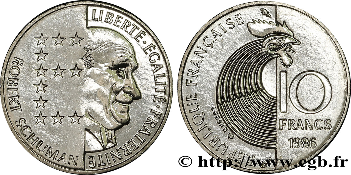 10 francs Robert Schuman 1986 Pessac F.374/2 AU58