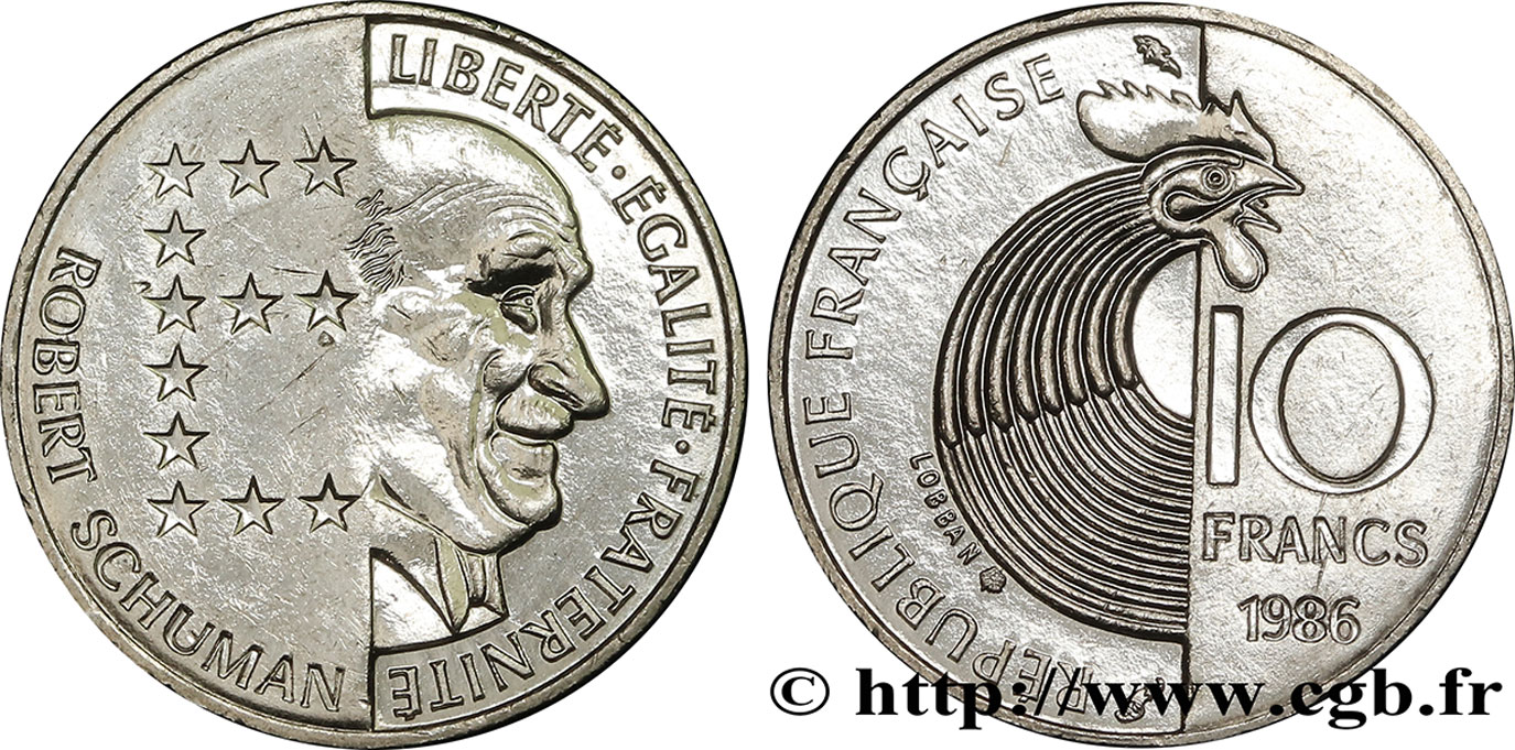 10 francs Robert Schuman 1986 Pessac F.374/2 AU58