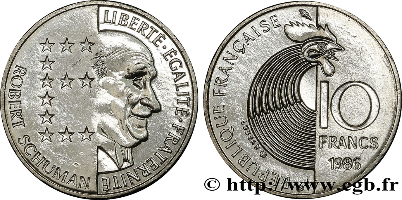 10 francs Robert Schuman 1986 Pessac F.374/2 AU58 
