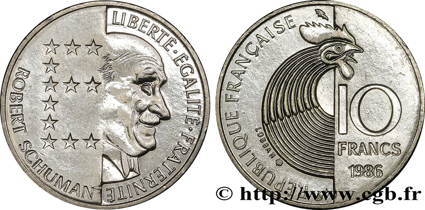 10 francs Robert Schuman 1986 Pessac F.374/2 AU58