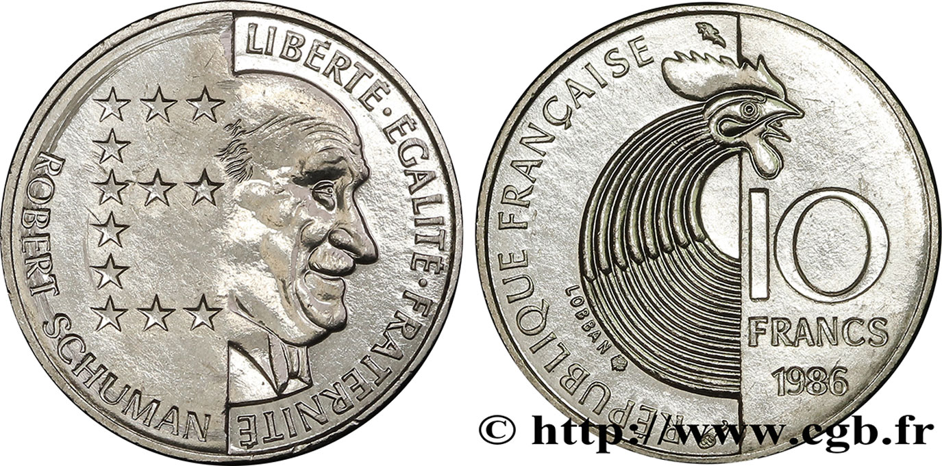 10 francs Robert Schuman 1986 Pessac F.374/2 SPL58 