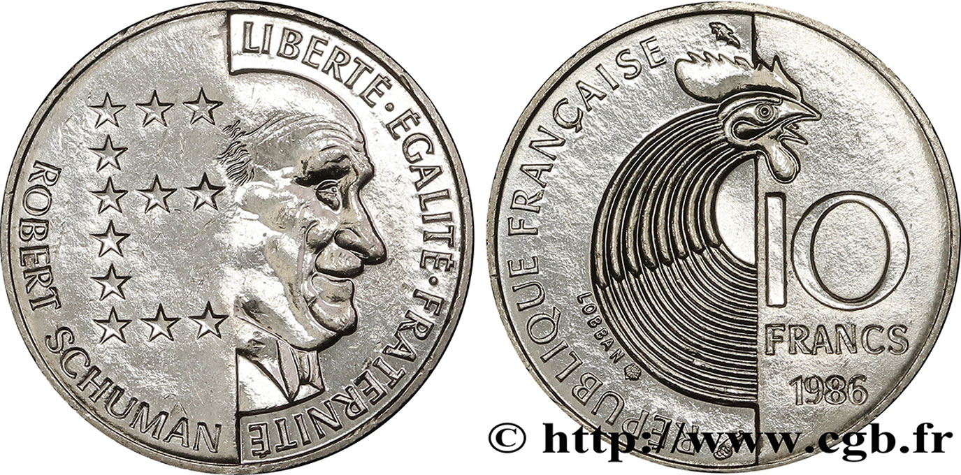 10 francs Robert Schuman 1986 Pessac F.374/2 AU58