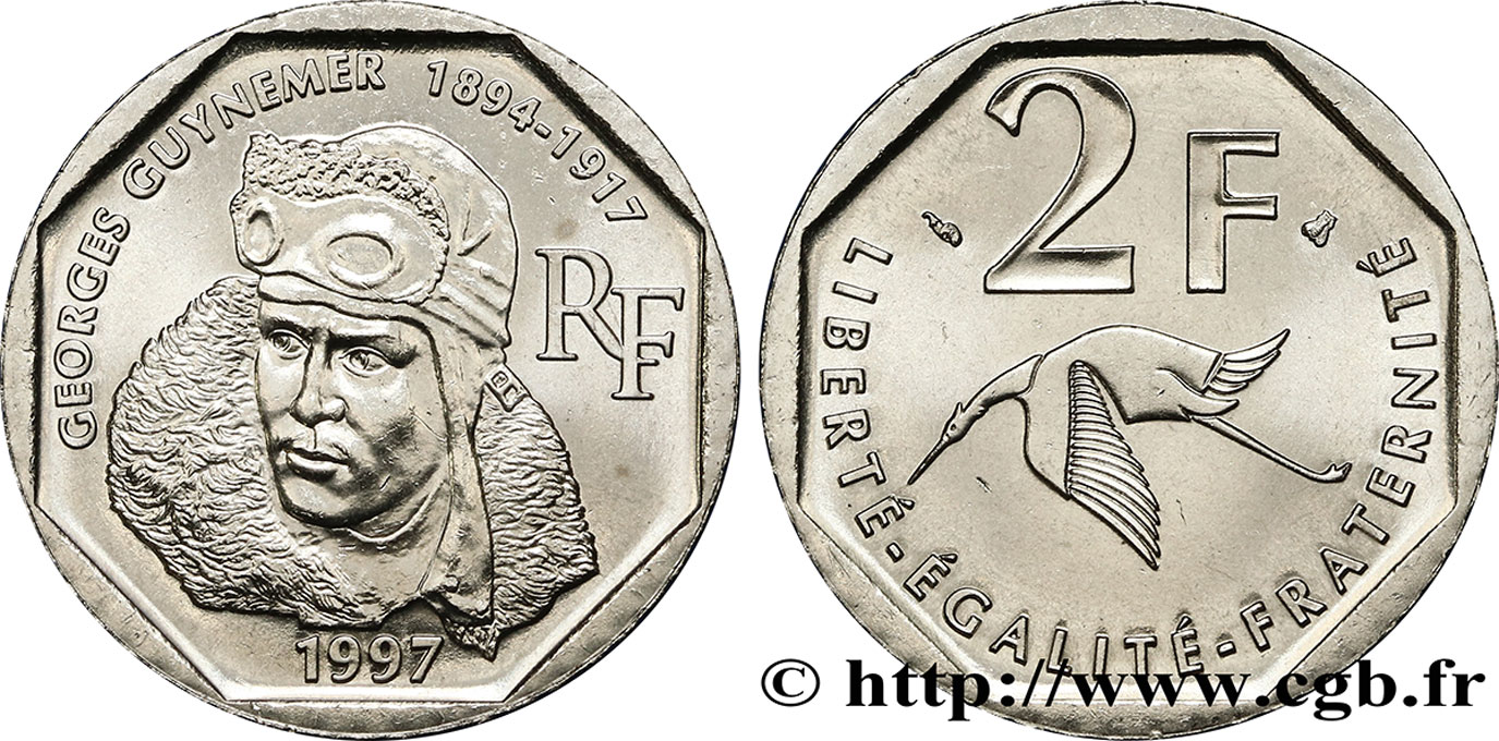 2 francs Georges Guynemer 1997 Pessac F.275/2 MS63 