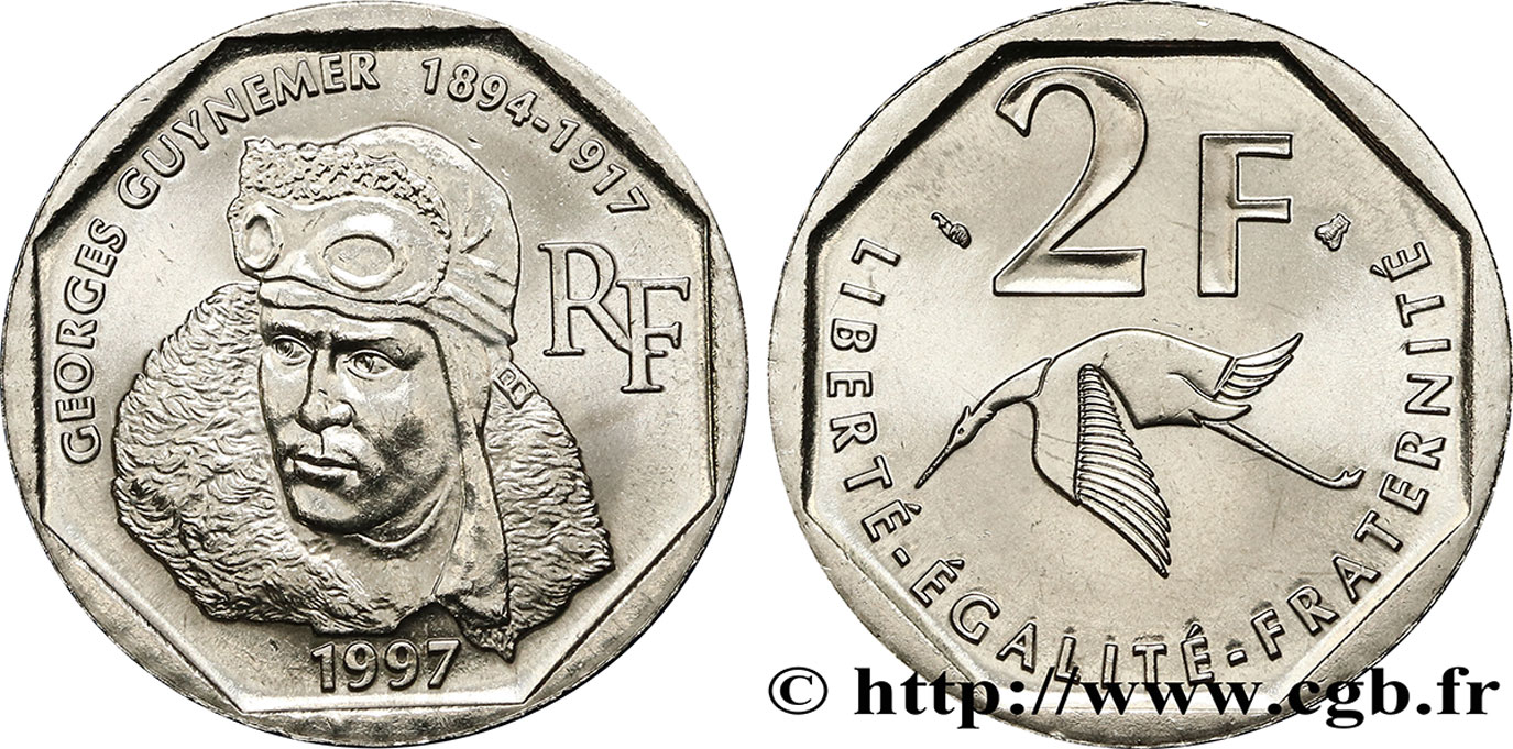 2 francs Georges Guynemer 1997 Pessac F.275/2 MS63 