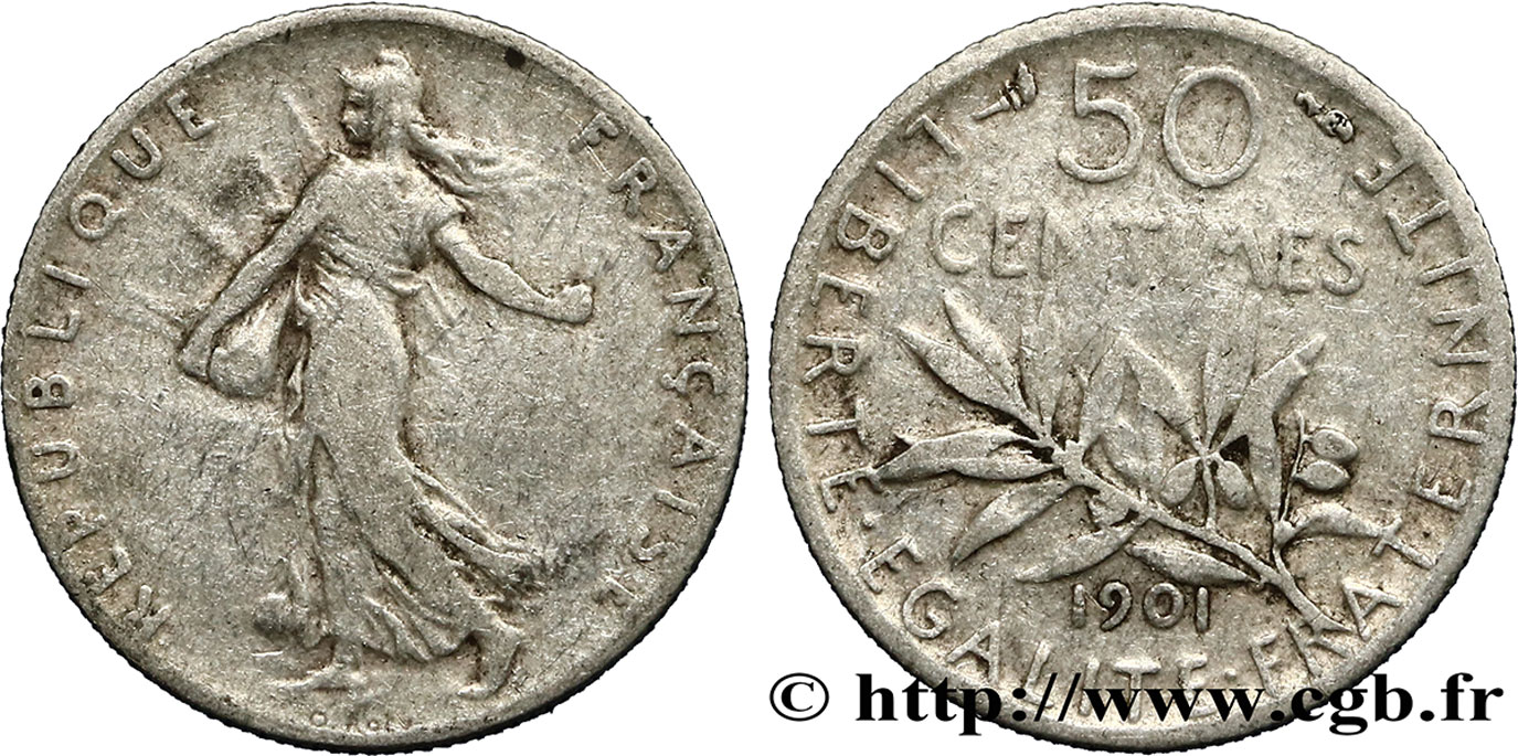 50 centimes Semeuse 1901  F.190/8 S20 
