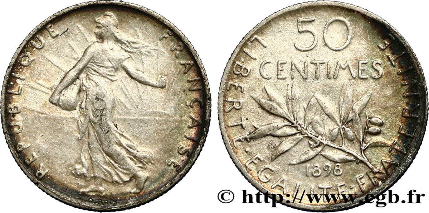50 centimes Semeuse 1898  F.190/3 AU50 