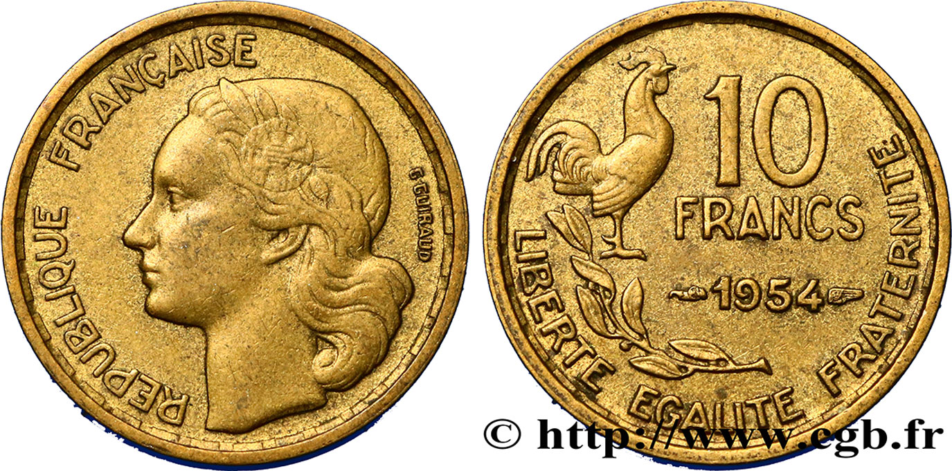 10 francs Guiraud 1954 F.363/10 VF30