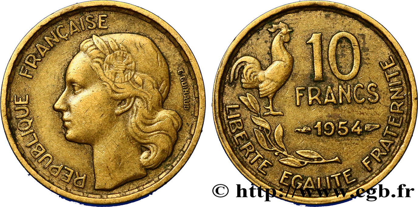 10 francs Guiraud 1954 F.363/10 VF30