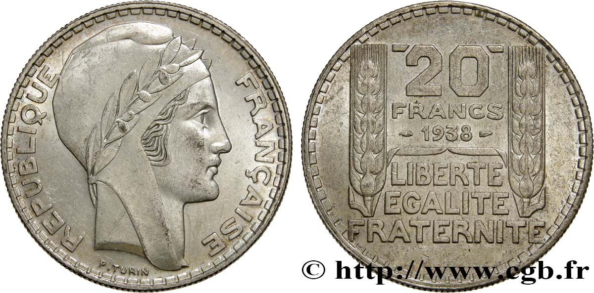 20 francs Turin 1938  F.400/9 SUP60 