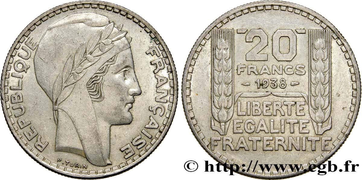 20 francs Turin 1938  F.400/9 TTB50 