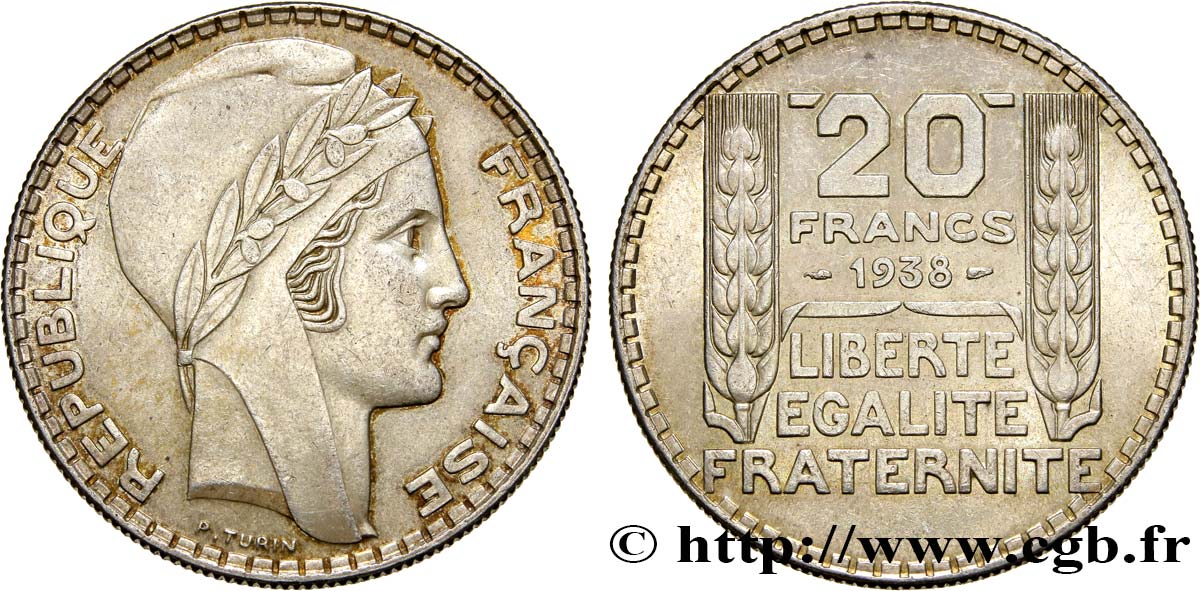 20 francs Turin 1938  F.400/9 TTB50 