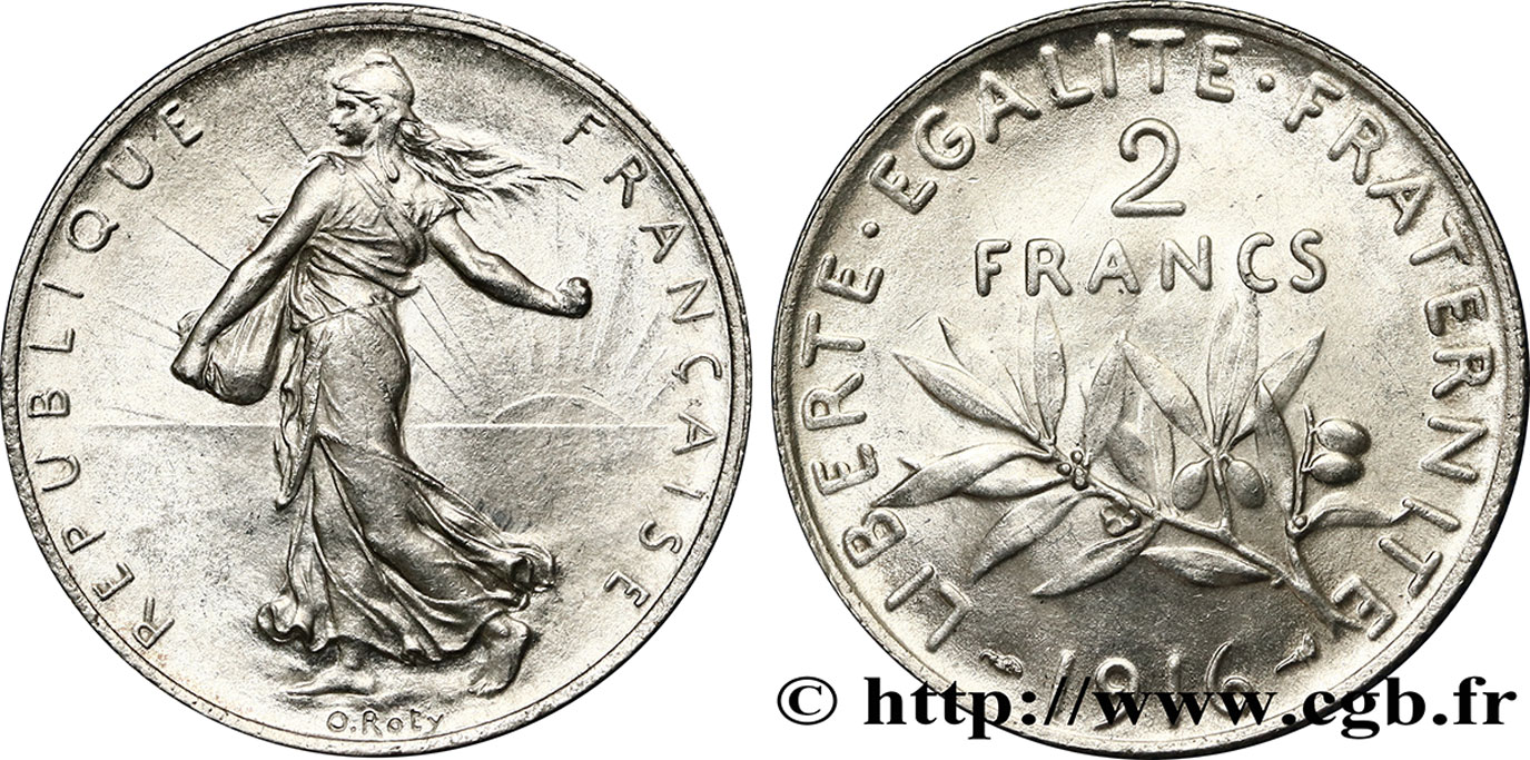 2 francs Semeuse 1916  F.266/18 SUP62 