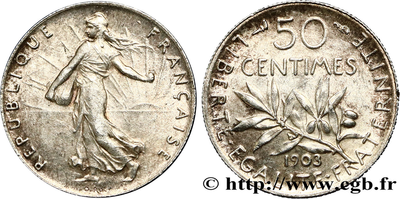 50 centimes Semeuse 1903  F.190/10 SUP55 