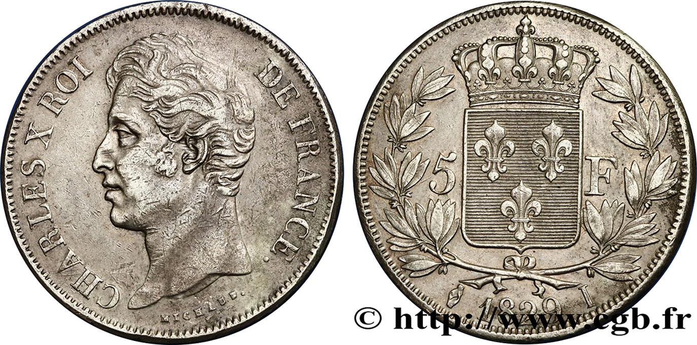5 francs Charles X, 2e type 1829 Limoges F.311/32 XF45 