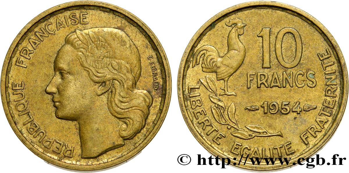 10 francs Guiraud 1954  F.363/10 SS52 