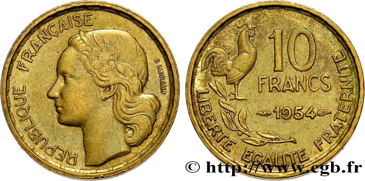 10 francs Guiraud 1954  F.363/10 BB52 
