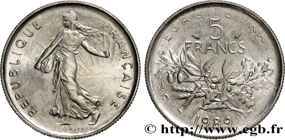 5 francs Semeuse, nickel 1989 Pessac F.341/21 ST65 