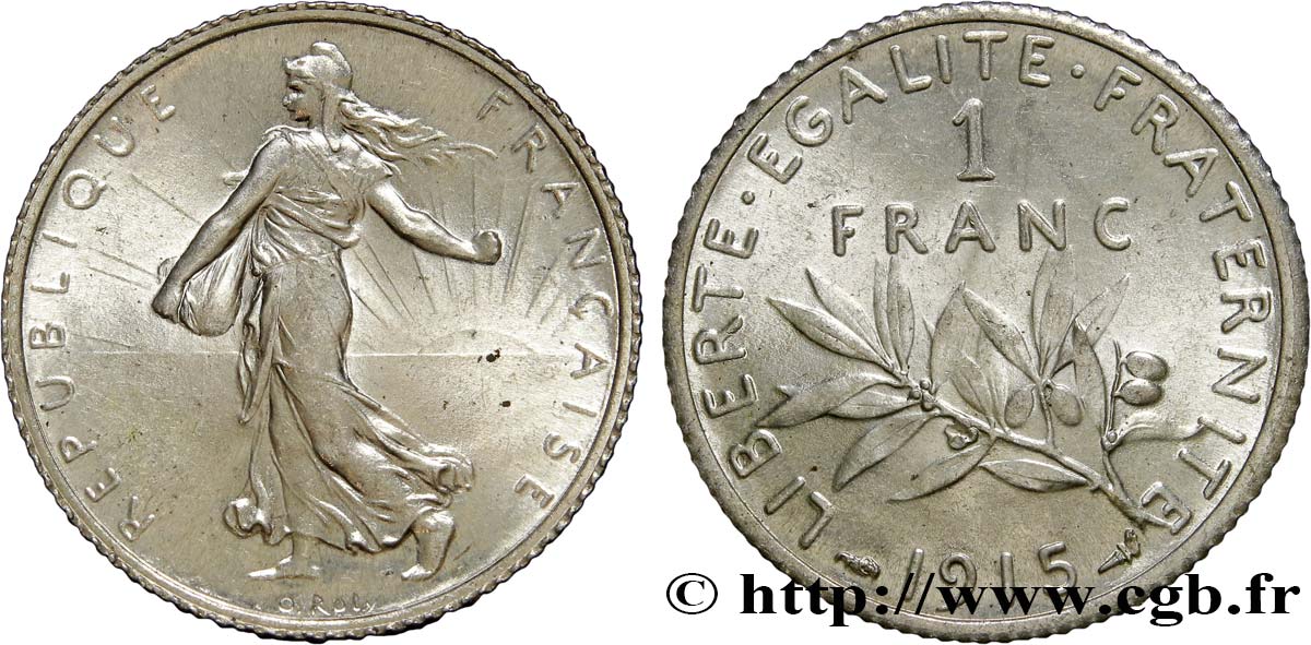 1 franc Semeuse 1915 Paris F.217/21 FDC65