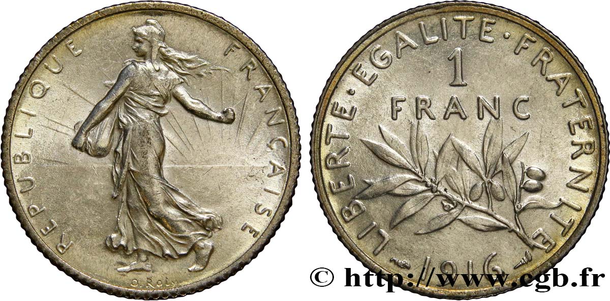 1 franc Semeuse 1916 Paris F.217/22 MS63 