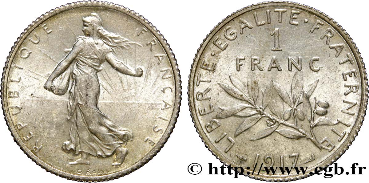 1 franc Semeuse 1917 Paris F.217/23 MS63 