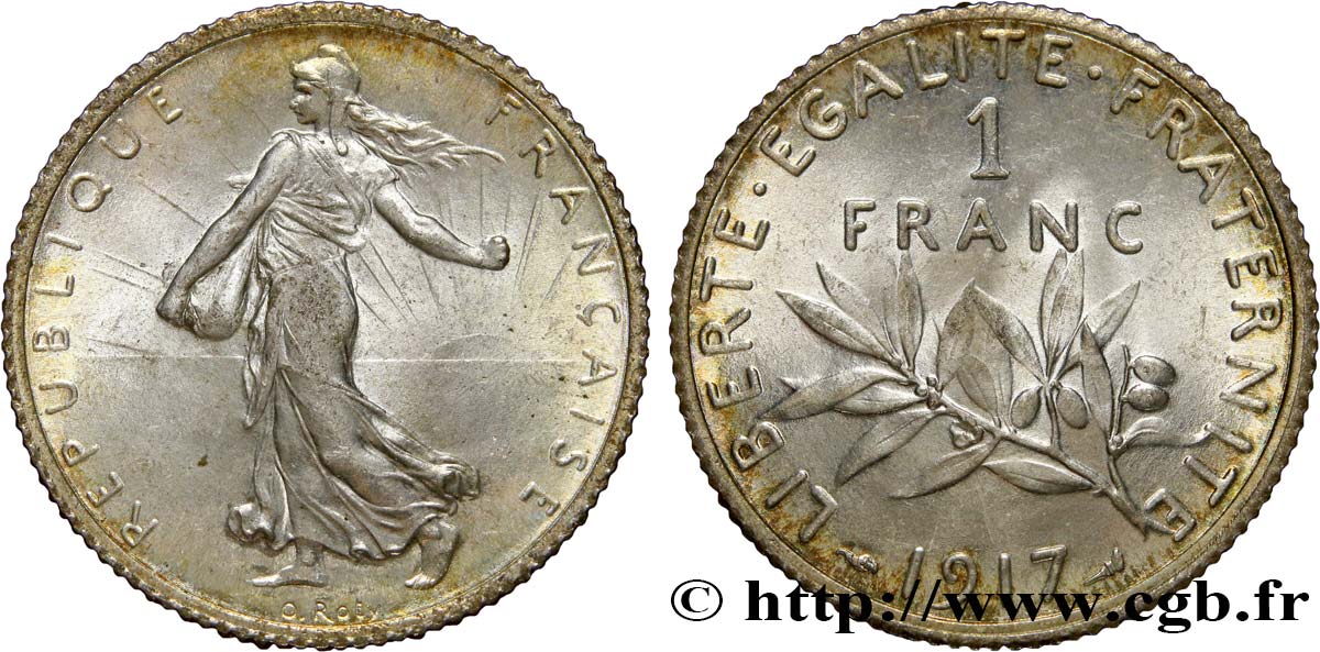1 franc Semeuse 1917 Paris F.217/23 MS65 