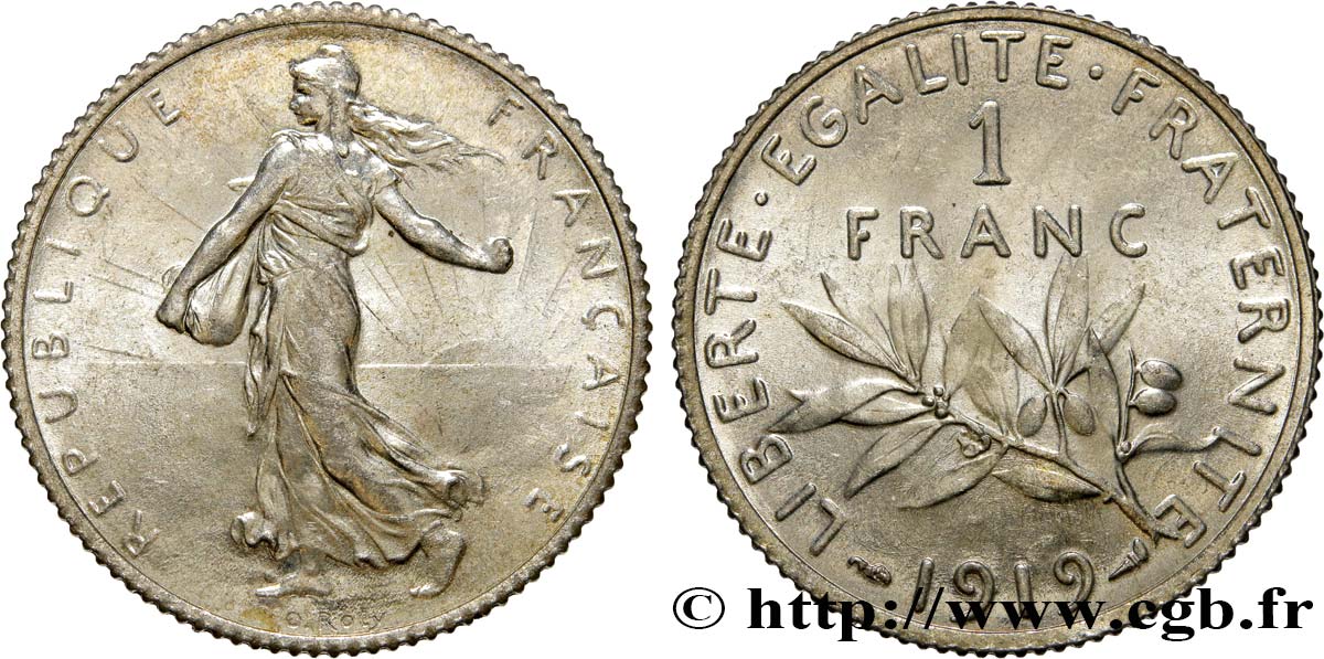 1 franc Semeuse 1919 Paris F.217/25 MS65 