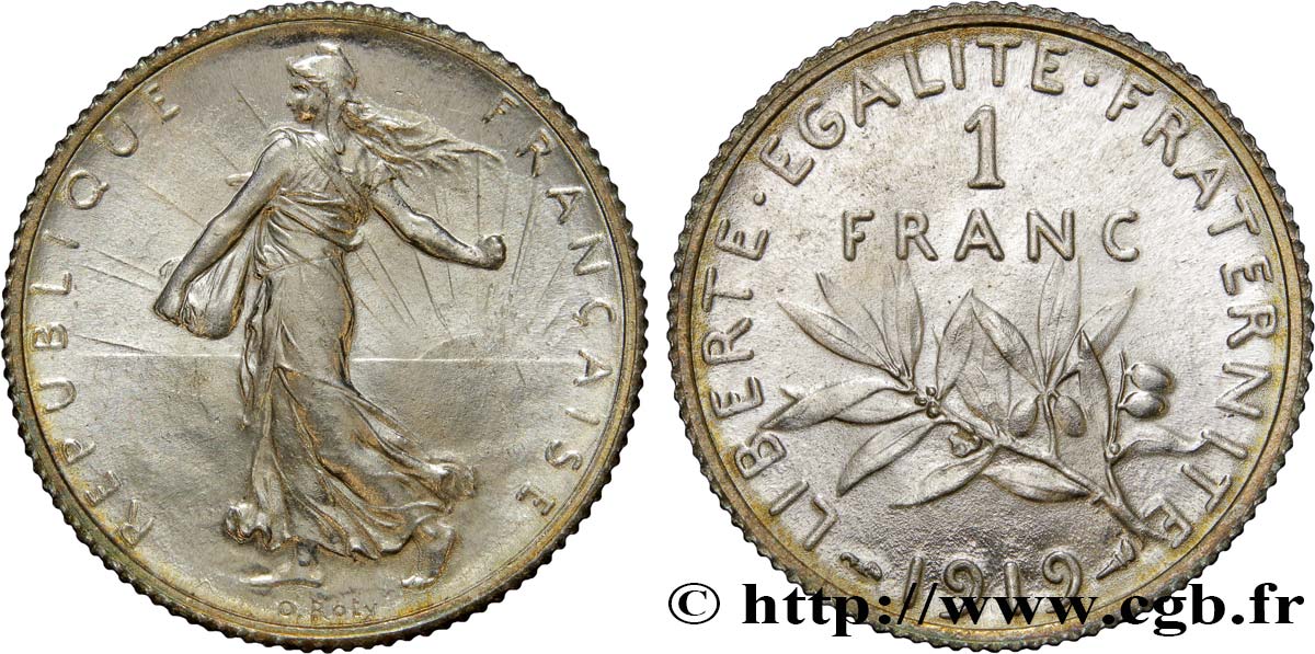 1 franc Semeuse 1919 Paris F.217/25 FDC65