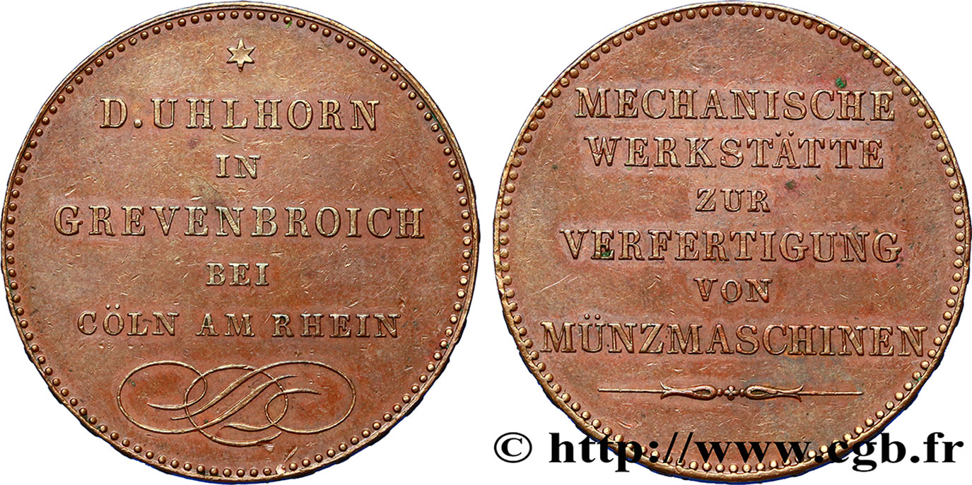 Essai de fabrication au module de 5 francs par D. Uhlhorn 1846  VG.2986 var EBC 