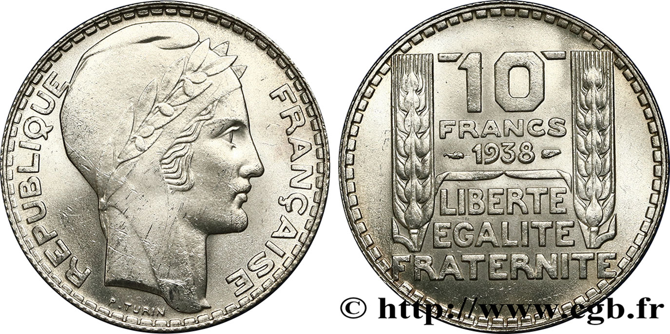 10 francs Turin 1938  F.360/9 MS63 
