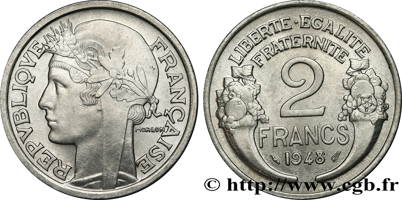 2 francs Morlon, aluminium 1948  F.269/12 SPL62 