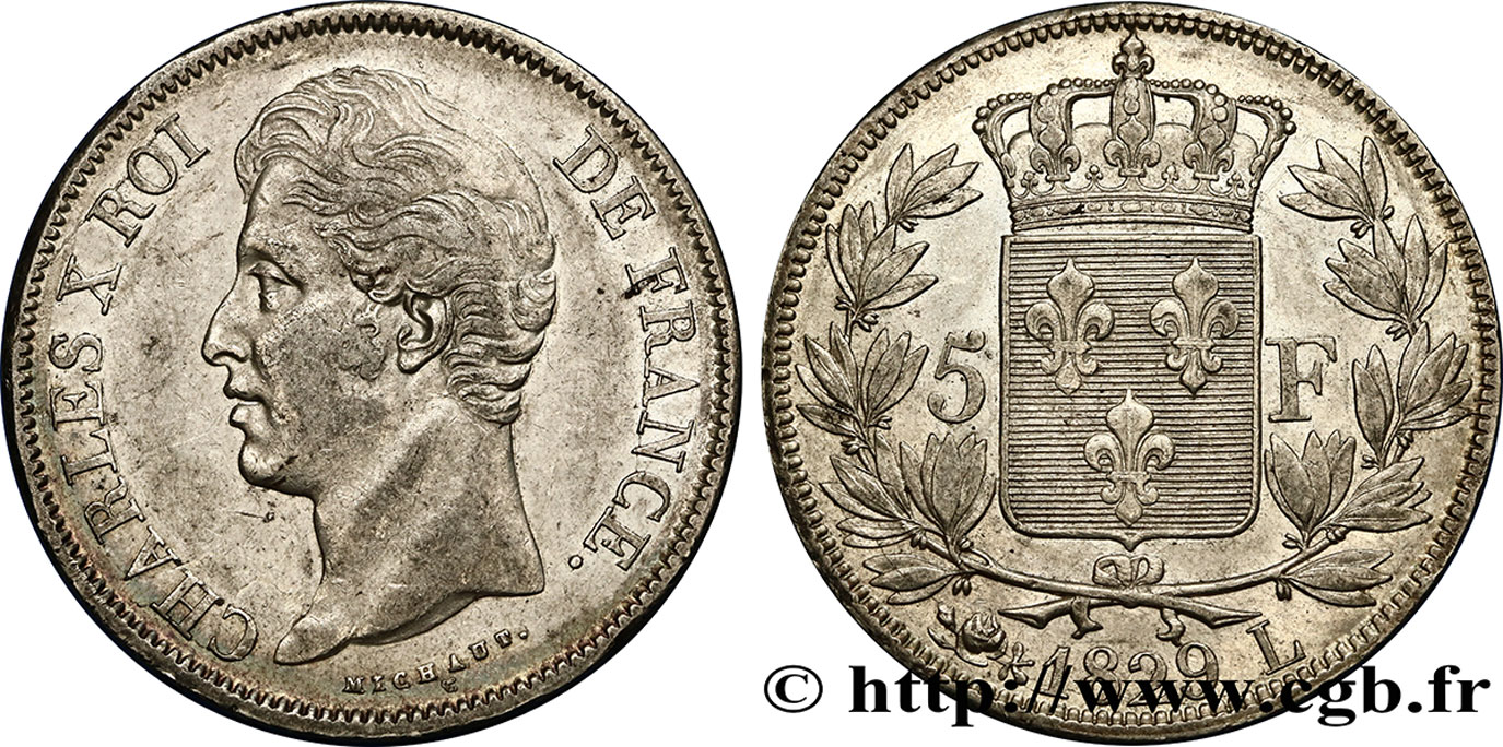 5 francs Charles X, 2e type 1829 Bayonne F.311/34 BB50 